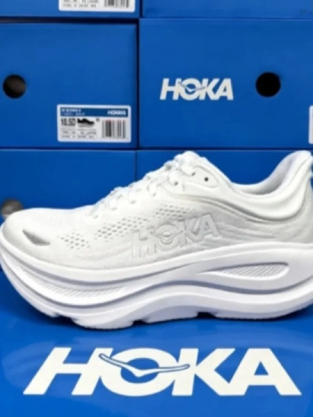Hoka Women's All-White Athletic Running Shoe